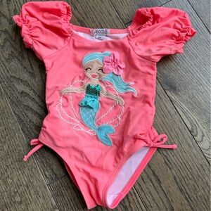 Flapdoodles Pink Mermaid Kids Swim One Piece 2T 18-24 months baby swimsuit